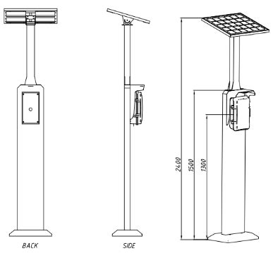 Vandal Proof Roadside Emergency Phone With Solar Powered Campus