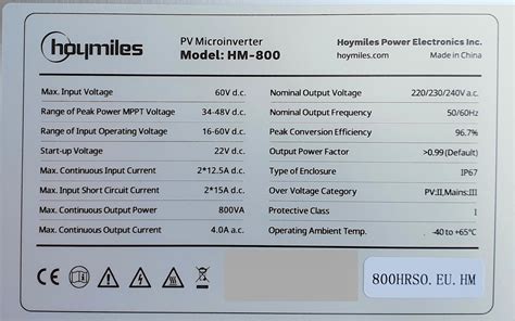 Hm Mit W Begrenzung Und Zertifikat Hoymiles Mikrowechselrichter
