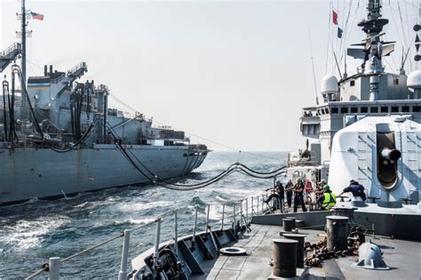 Eu Naval Force Italian Ship Its Libeccio Refuelled At Sea By Us