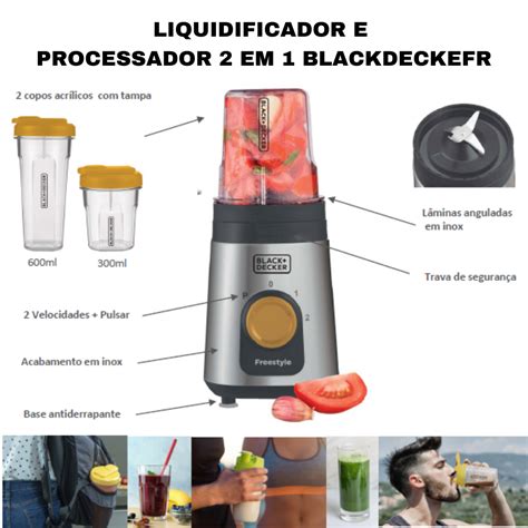 Liquidificador Processador De Alimentos Port Til Base Inox E