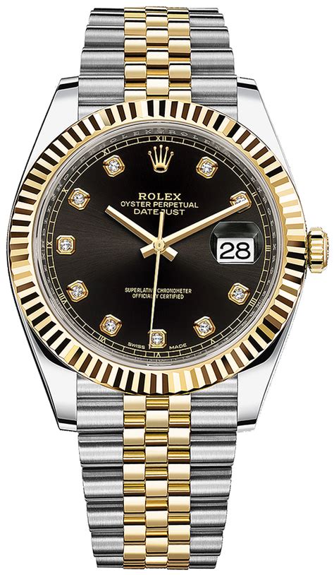 Black Diamond Jubilee Rolex Datejust Mm Stainless Steel And