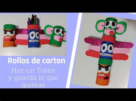 Manualidades con rollos de papel higiénico haz un TOTEM muy facil