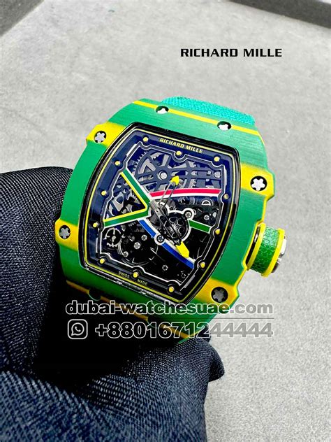 Richard Mille RM 67-02 Green With Green Fabric Strap Copy - Dubai Watches