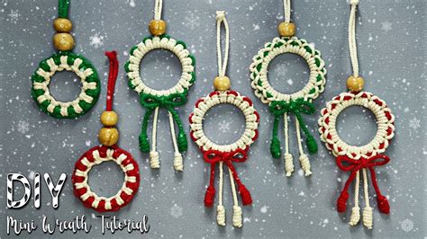 Diy Mini Wreath Tutorial Macrame Wreath Ornament Using Lark S Head