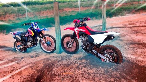 TESTEI A FORÇA DAS DUAS MOTOS DE TRILHA Qual é mais forte FEAT