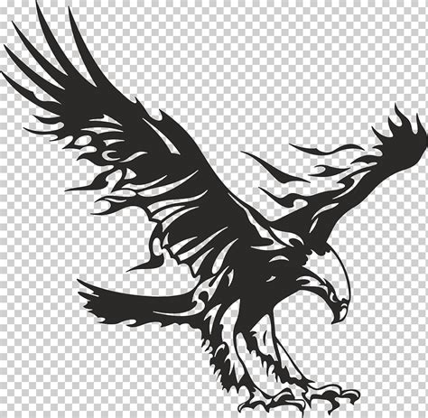 Black eagle illustration wall decal car bumper sticker american eagle textile bald eagle ...