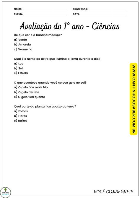 Prova De Quimica 1 Ano 1 Bimestre BRAINCP