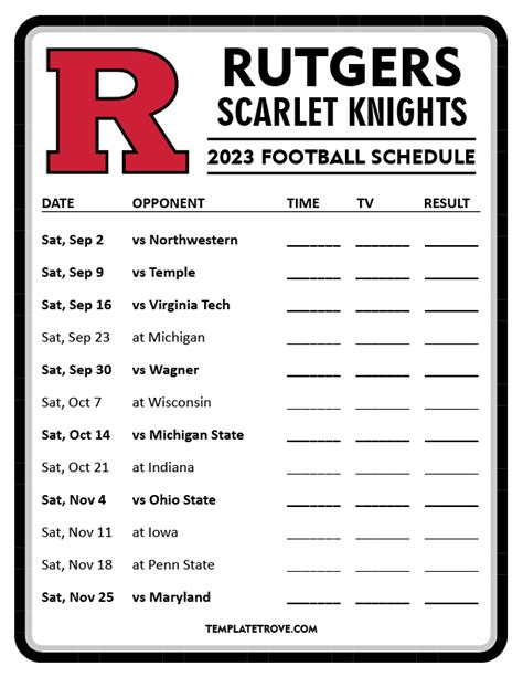 Rutgers Football Schedule 2024 Printable Drusi Gisella