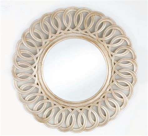 Wall Mounted Round Mirror Frame Made Of Wood Chelini Luxury Furniture Mr