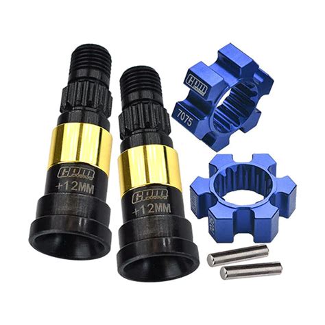 GPM F R Harden Steel 45 CVD Joint 12mm Alum Wheel Hex Hubs Blue For