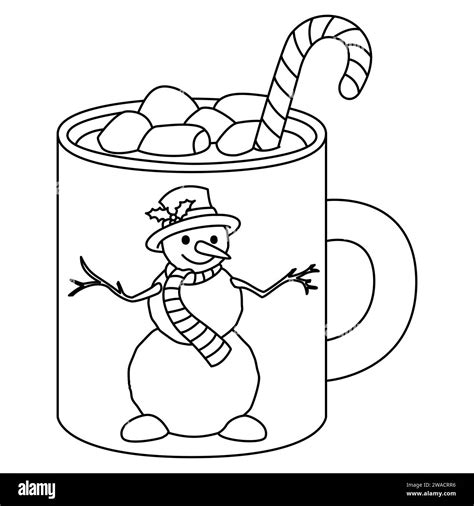 Cute Holiday Mug With Snowman Hot Chocolate With Marshmallows And