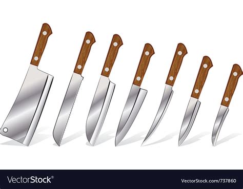 A Set Knives Royalty Free Vector Image VectorStock