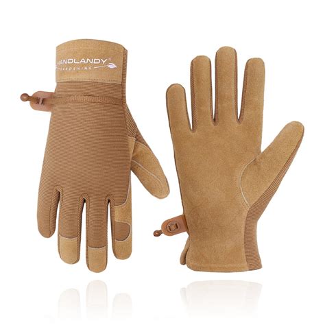 Handlandy Women Gardening Gloves Heavy Duty Leather Yard Work 6167