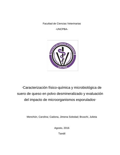 PDF Caracterización físico química y microbiológica de suero