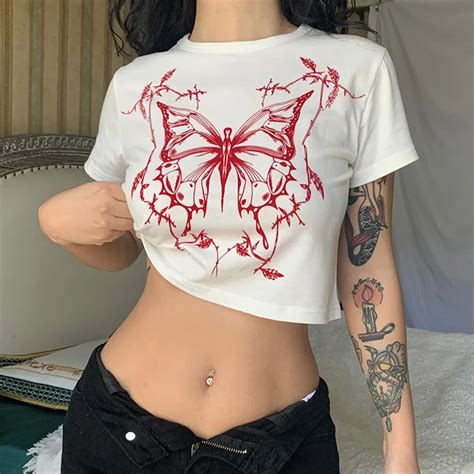 Camiseta Feminina Estampa Vintage De Fada Grunge Manga Curta O