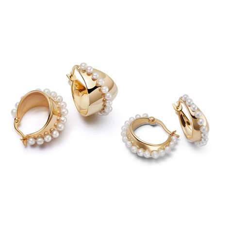 Shrimps Pearl Earring Stack 18ct Gold Plate | Daisy jewelry, Pearl hoop