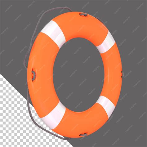 Premium Psd Orange Lifebuoy Ring 3d Illustration