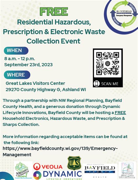 9/23/2023 – Hazardous Waste Collection Event – Town of Port Wing