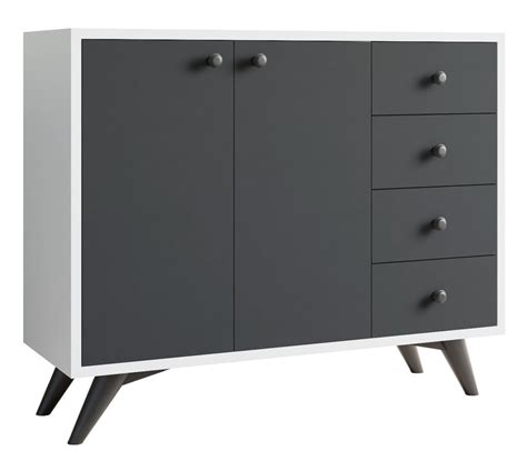 Les Tendances Armoire Polyvalente Waga Blanc Anthracite