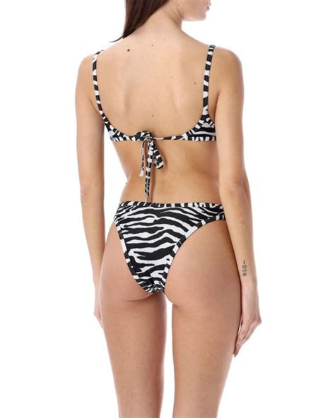 The Attico Bikini Zebra In White Lyst