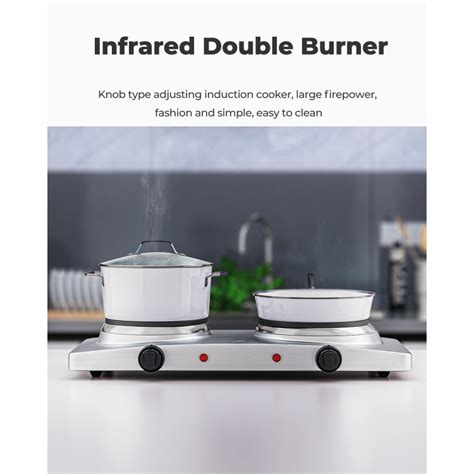 W Double Hot Plate Electric Countertop Burner Costway