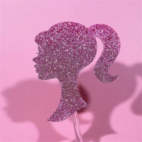 Pcs Doll Cake Topper Hot Pink Glitter High Heel Lipstick Lip