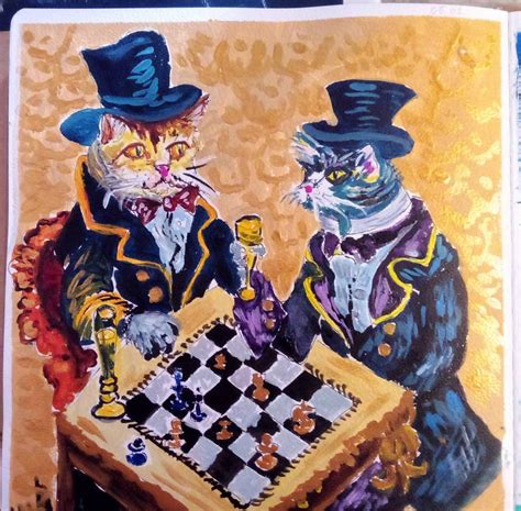 Cats playing chess by Nenaluc on DeviantArt