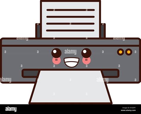 Computer Printer Device Cute Kawaii Cartoon Stock Vector Image And Art