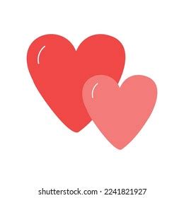 Cute Vector Red Hearts Clipart Hand Stock Vector Royalty Free