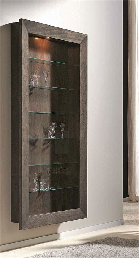 Shallow Hanging Wall Display Cabinet Wall Mounted Display Cabinets