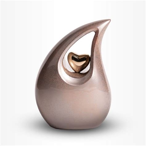 Teardrop Urn Groot Liter Roze Goudkleurig Urn Store