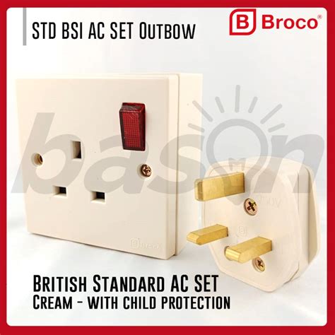 Jual BROCO STD BSI Stop Kontak AC Complete Set UK Socket Outlet