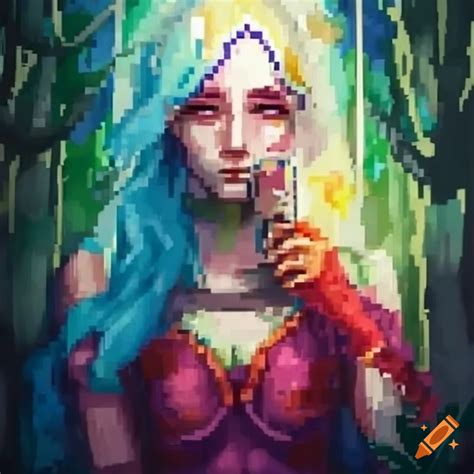 High Quality Pixel Art Watercolor Painting Cosplay On Craiyon