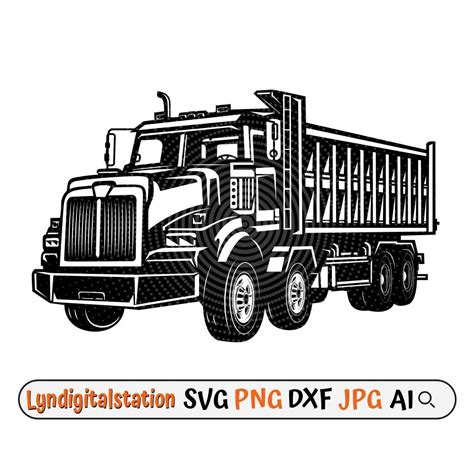 Dump Truck Construction Semi Svg Clipart Files For Cricut And