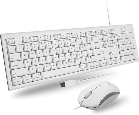 Macally Full Size USB Wired Mac Keyboard and Mouse Combo - Compatible ...