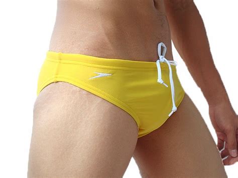 Nwt Speedo Mens Bikini Brief Swimsuit Yellow M 28 30 Ebay