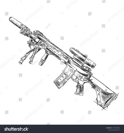 Sniper Pencil Sketch Learn How To Draw Heavy Sniper Rifle From