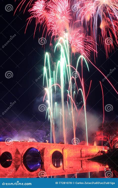 Mexican Fiesta Celebration with Fireworks Stock Photo - Image of event ...