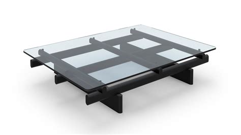 SENGU Low Rectangular Wood And Glass Coffee Table By Cassina Design