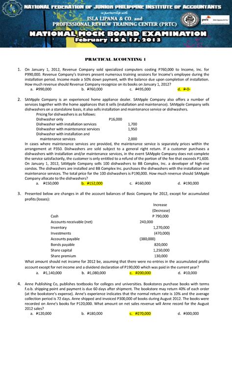 Philippine Cpa Review Practical Accounting 2 4