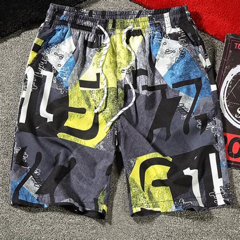 Buy Fashion Men Breathable Trunks Pants Beach Print Running Swimming