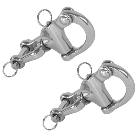 Five Oceans 2 Pack Stainless Steel 5 Inch Jaw Swivel Eye Snap Shackle