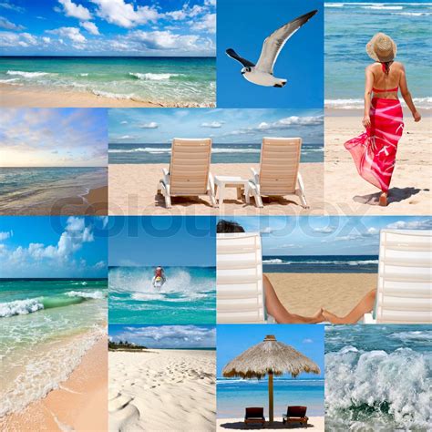 Collage Of Photos About Beach Vacations Stock Image Colourbox