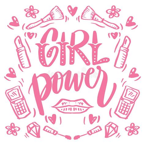 Girl Power Word Hand Lettering Stock Illustration Illustration Of Feminism Brush 262149045