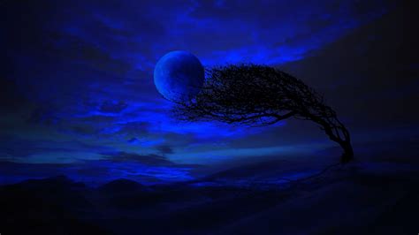 Blue Landscape Moon Wallpapers - Top Free Blue Landscape Moon ...