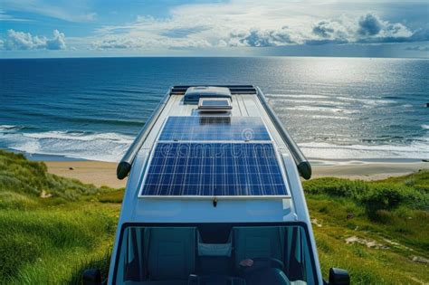 Solar Panels on a Camper Van Roof, Illustrating Mobile and Off-grid Living Stock Illustration ...