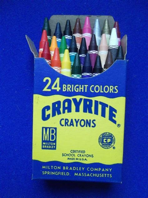 Vintage 1950s Milton Bradley Crayrite Crayons Boxed 8 Crayons Per Box