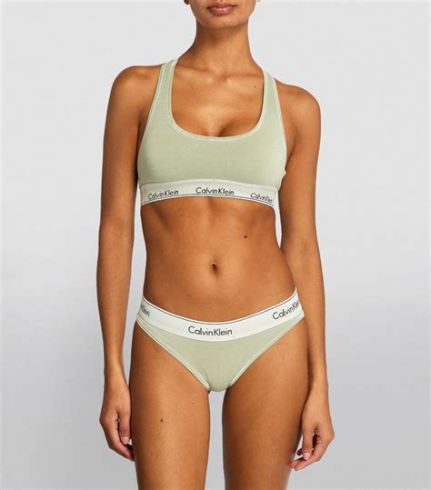 Womens Calvin Klein Green Logo Bikini Briefs Harrods Uk