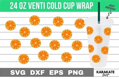 Orange 24 Oz Venti Cup Wrap SVG Graphic By KARAKATE Creative Fabrica