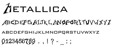 Metallica Free Font Download - Font Supply